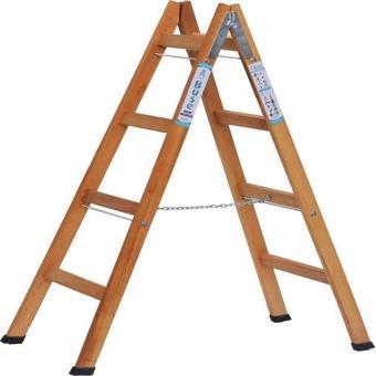 BUSE 4 BASAMAKLI A TİPİ KATLANIR GÜRGEN AHŞAP MERDİVEN 140CM