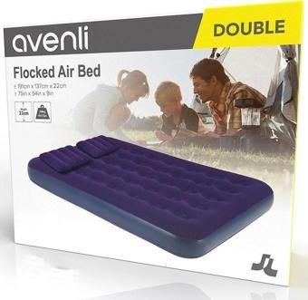 Avenli Floked AirBed Çift Kişilik 191cm*137cm*22cm  