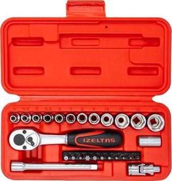 İzeltaş 14000005132 1/4'' Altı Köşe Mini Lokma Anahtar ve Bits Set 27 Parça