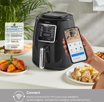 Karaca Connect Air Pro Cook Xl 2 İn 1 Uzaktan Erişimli Airfryer Shadow Grey