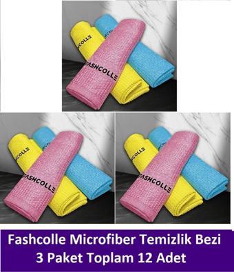 Fashcolle Mikrofiber Temizlik Bezi 3'lü x 3 Paket Toplam 9 Adet