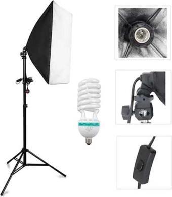 Soligor Soigor Softbox 50X70Cm Sürekli Işık Tek Duy Paraflaş Youtuber Make Up
