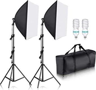 Soligor Youtube Video Ve Fotoğraf 2Li Softbox Seti Lambalı Set