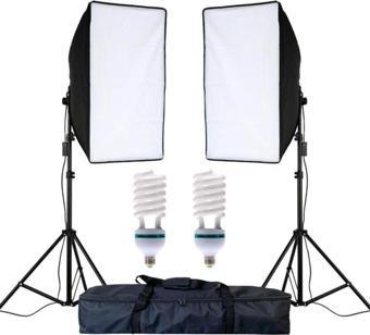 Soligor Youtube Video Ve Fotoğraf 2Li Softbox Seti Lambalı Set