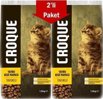 Croque Tavuklu Yavru Kedi Maması 1,5 Kg * 2 Adet