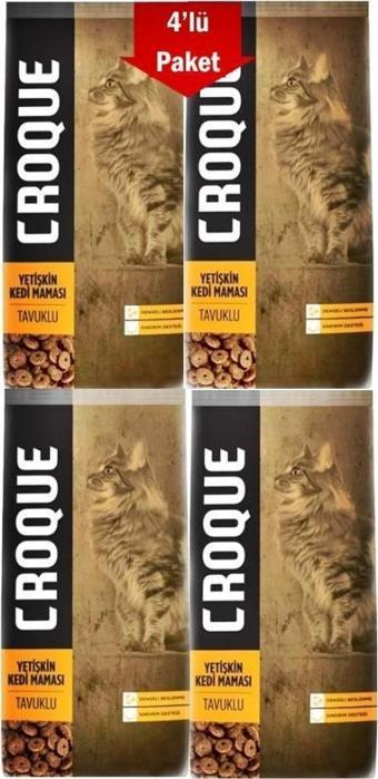 Croque Tavuklu Yetişkin Kedi Maması 1,5 Kg * 4 Adet