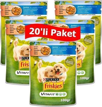 Friskies Junior Tavuklu ve Havuçlu Yavru Yaş Köpek Maması 100 gr*20 Adet