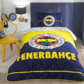 Taç Fenerbahçe Logo Tek Kişilik Yorgan Seti Uyku Seti Yastık Hediye