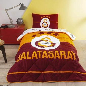 Taç Lisanslı  Galatasaray Logo  Tek Kişilik Yastık Hediyeli Yorgan Set