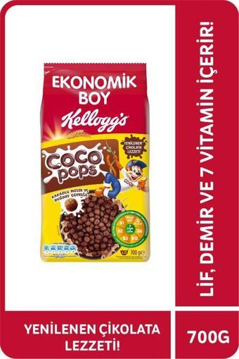 Kellogg's Coco Pops Çikolatalı Buğday ve Mısır Gevreği 700 Gr, Lif,Demir ve 6 Vitamin içerir