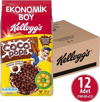 Kellogg's Coco Pops Topları 700 gr x 12 Adet, Lif, Demir Ve 7 Vitamin İçerir