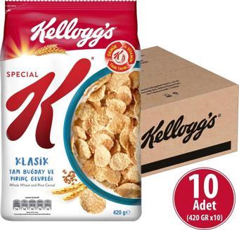 Special K Klasik Kahvaltılık Tam Buğday Ve Pirinç Gevreği 420 Gr x 10 Adet, Tam Tahıllı, Lif Kaynağı