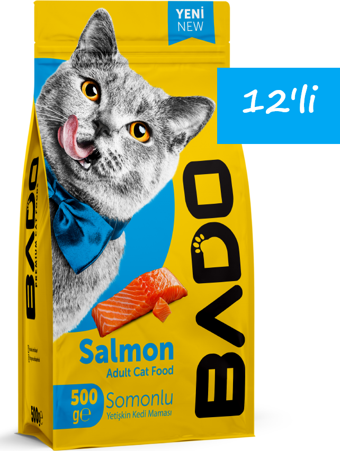 Bado Yetişkin Kedi Maması Somonlu 500Gr 12'li