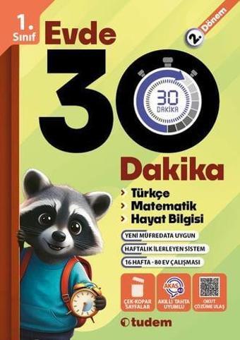 1. Sınıf 2. Dönem Evde 30 Dakika - Tudem Yayınları - Ders Kitapları