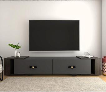 Cantek Cherryct Tv Sehpası Antrasit-Ceviz