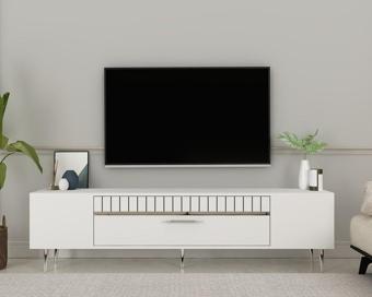 Cantek Dekolp1Ct Tv Sehpası Beyaz-Gümüş
