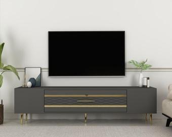 Cantek Dekolp2Ct Tv Sehpası Antrasit-Altın