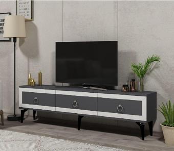 Cantek Dizayn Selen Tv Sehpası (Alt Modül) Antrasit-Beyaz