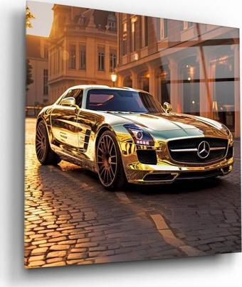 Gold Araba Cam Tablo | Hediyelik, Dekoratif, Ofis, Mutfak 
