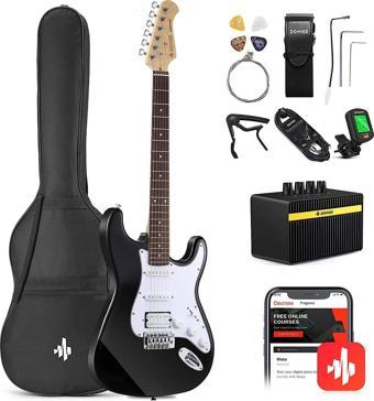 Donner DST-100B Elektro Gitar Seti (Siyah)