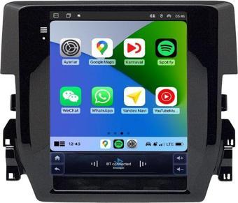 Maitech MTC-980 TS Honda Civic FC5 Tesla Ekran 2016-2021 Model Uyumlu 4GB RAM 32GB HAFIZA Carplay Android Auto Destekli Multimedya Android Navigasyonlu Teyp
