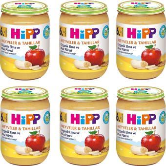 Hipp Kavanoz Maması Organik Elma Ve Muz Püresi 190 gr 6 ADET