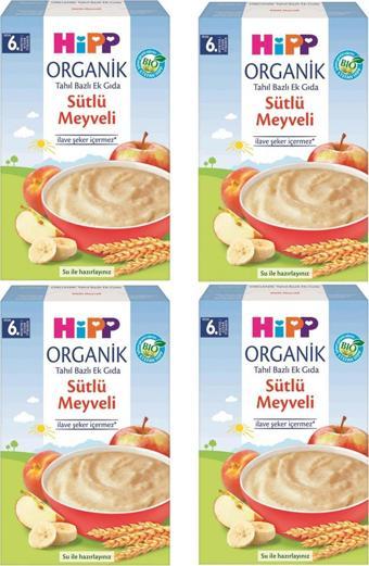 Hipp Organik Sütlü Meyveli 6+ Ay Kaşık Maması 250 gr 4 ADET