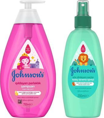 Johnsons Baby Işıldayan Parlaklık Şampuan 750 ml + Johnsons Kolay Tarama Spreyi Söz Dinleyen Saçlar 200 ml