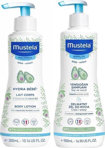 Mustela Yenidoğan Saç Ve Vücut Şampuanı 500 ml + Mustela Hydra Bebe Vücut Losyonu 300 ml