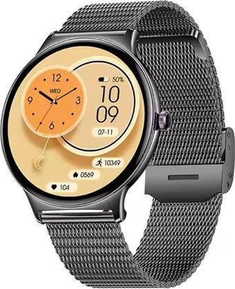 Haino Teko Watch Ultra 5 Amoled Ekran Super Slim Tasarım WaterProof 3 Kordonlu Akıllı Saat Titanyum Siyah