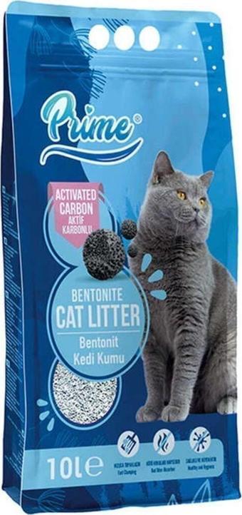 Prime Aktif Karbonlu Topklaşan Kedi Kumu 10Lt X 2 Adet