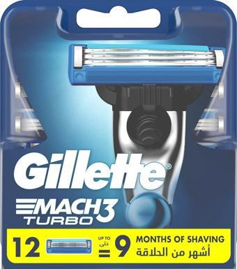 Gillette Mach3 Turbo Yedek Tıraş Bıçağı - 12'li
