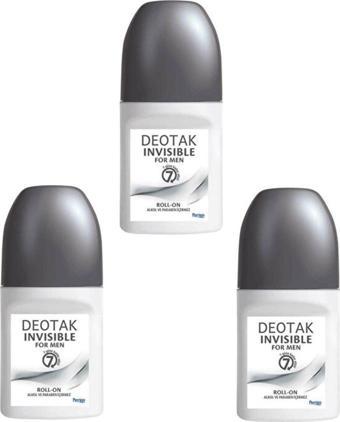 Deotak Invisible For Men Roll-On Deodorant 35 Ml X 3 Adet