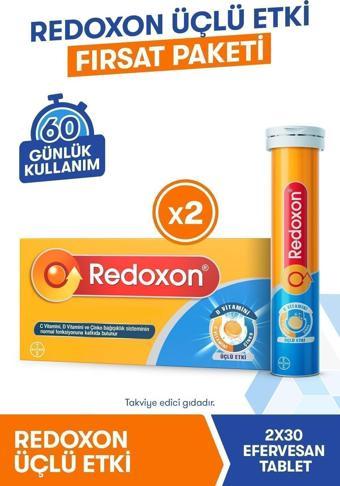 Redoxon Üçlü Etki 2X30 Efervesan Tablet (Fırsat Paketi) I 1000 Mg C Vitamini, D Vitamini Ve Çinko Iç