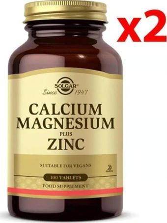Solgar Calcium Magnesium Plus Zinc 100 Tablet 2 Adet