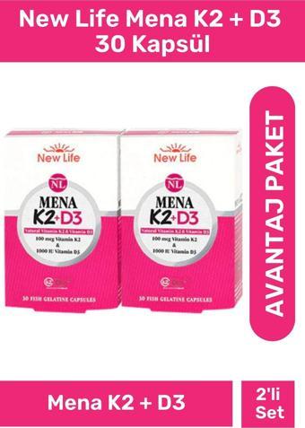 New Life Mena K2 D3 30 Kapsül 2'Li Paket