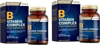 Nutraxin B1, B2, B3, B5, B6, B12 Vitaminleri Içeren B Vitamin Complex 60 Tablet*2 Adet