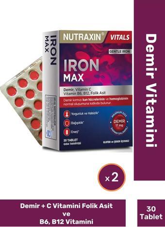 Nutraxin Iron Max 17 Mg 30 Tablet X 2 Adet