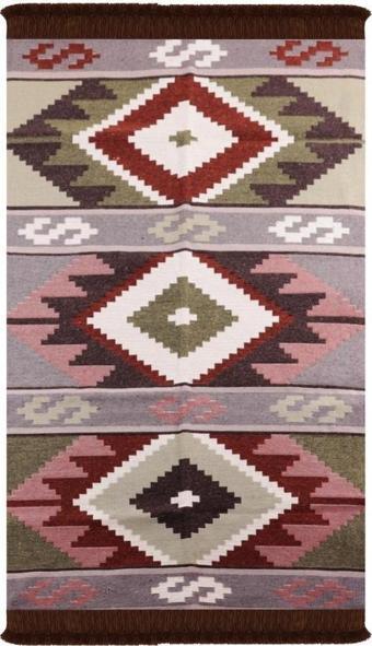 Bigghome Çift Taraflı Kilim, Makinede Yıkanabilir, Modern Desenli, 80*150 cm, SA1583B