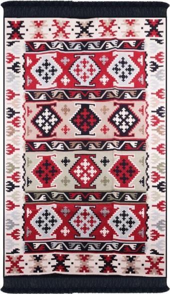 Bigghome Çift Taraflı Kilim, Makinede Yıkanabilir, Modern Desenli, 80*150 cm, SA1590A