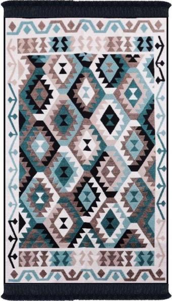 Bigghome Çift Taraflı Kilim, Makinede Yıkanabilir, Modern Desenli, 80*150 cm, SA1818A