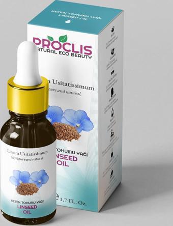 PROCLİS Soğuk Sıkım % 100 Doğal Keten Tohumu Yağ, Sabit Yağ, Linseed Oil 50 ml