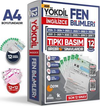 2025 YÖKDİL İngilizce FEN BİLİMLERİ ÖSYM Çıkmış Soru Tıpkı Basım Deneme Paketi 12li Türkiye Geneli - Karakutu Yayınları