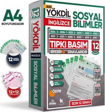 2025 YÖKDİL İngilizce SOSYAL BİLİMLER ÖSYM Çıkmış Soru Tıpkı Basım Deneme Paketi 12li Türkiye Geneli - Karakutu Yayınları