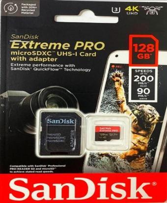 Sandisk 128GB Micro SDXC UHS-1 Pro 200MB/s Hafıza Kartı