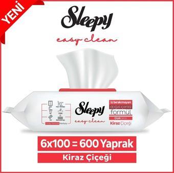 Sleepy Easy Clean Kiraz Çiçeği Yüzey Temizlik Havlusu 6X100 (600 Yaprak)