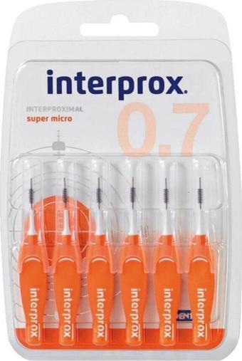 İnterprox Interprox Interproximal Süper Micro 0.7Mm Arayüz Fırçası 6 Adet Turuncu