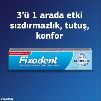 Fixodent Complete Ferah Diş Protez Yapıştırıcı Krem 47Gr X 3 Adet