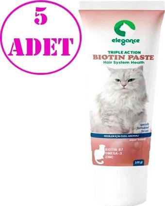 Elegance Biotin Tüy Yumağı Önleyici Kedi Malt Macun 100 Gr 5 AD