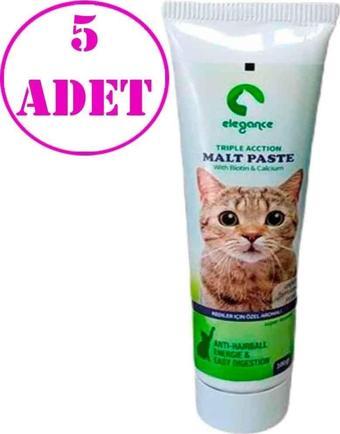 Elegance Tüy Yumağı Önleyici Kedi Malt Macun 100 Gr (5 Adet)